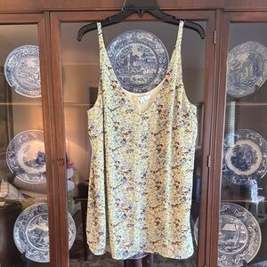CAbi Floral Yellow and Blue Blouse